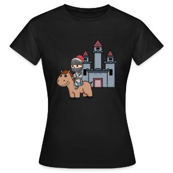 Médiévale Chevalier Château Guerrier - T-shirt Femme - noir - Devant - AI Model Female 172 dark (172cm)