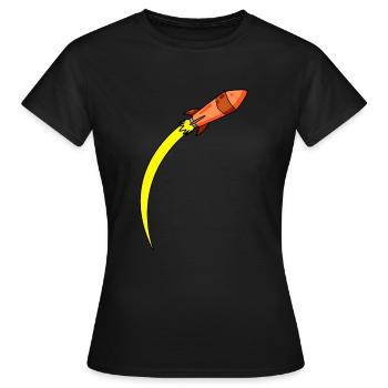 Rakete Raketen - Frauen T-Shirt - Schwarz - Vorne - AI Model Female 172 dark (172cm)