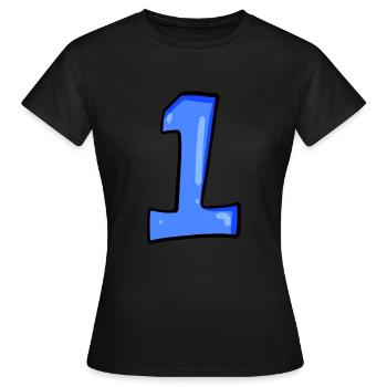 Ziffer 1 Blau - Nummer Eins - Frauen T-Shirt - Schwarz - Vorne - AI Model Female 172 dark (172cm)