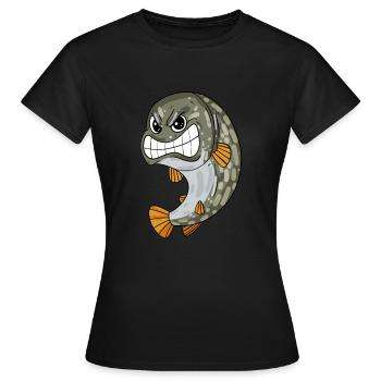 Hecht - Frauen T-Shirt - Schwarz - Vorne - AI Model Female 172 dark (172cm)