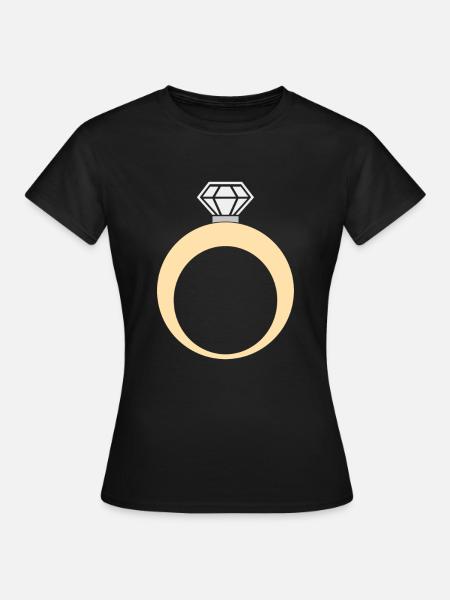 Ring wedding ring engagement ring - Women's T-Shirt - black