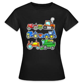 Landmaschinen Landmaschine Bauernhof Fahrzeuge - Frauen T-Shirt - Schwarz - Vorne - AI Model Female 172 dark (172cm)