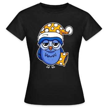 Le lève-tôt Hibou Dormir - T-shirt Femme - noir - Devant - AI Model Female 172 dark (172cm)