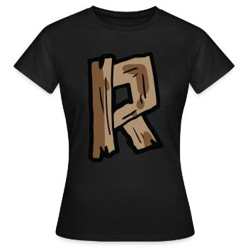 R letter wood wood letter - Women's T-Shirt - black - Front - AI Model Female 172 dark (172cm)