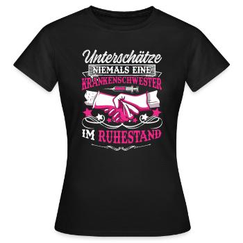Krankenschwester im Ruhestand Rente Oma Großmutter - Frauen T-Shirt - Schwarz - Vorne - AI Model Female 172 dark (172cm)