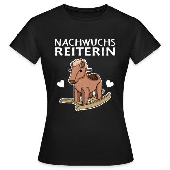 Reiterin Nachwuchs Pferd - Frauen T-Shirt - Schwarz - Vorne - AI Model Female 172 dark (172cm)