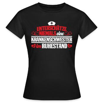 Krankenschwester im Ruhestand Rente Oma - Frauen T-Shirt - Schwarz - Vorne - AI Model Female 172 dark (172cm)