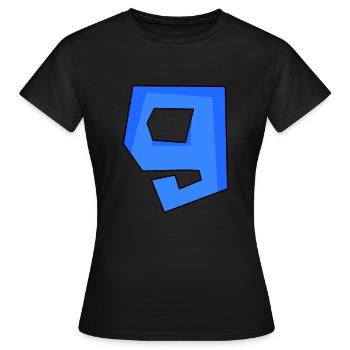 9 - Frauen T-Shirt - Schwarz - Vorne - AI Model Female 172 dark (172cm)