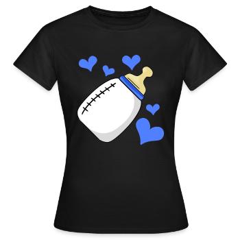 Bouteille de lait Garçon enceinte naissance - T-shirt Femme - noir - Devant - AI Model Female 172 dark (172cm)