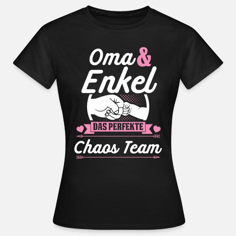 Oma & Enkel Das Perfekte Chaos Team Großmutter - Frauen T-Shirt - Schwarz