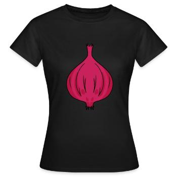 Zwiebel - Frauen T-Shirt - Schwarz - Vorne - AI Model Female 172 dark (172cm)