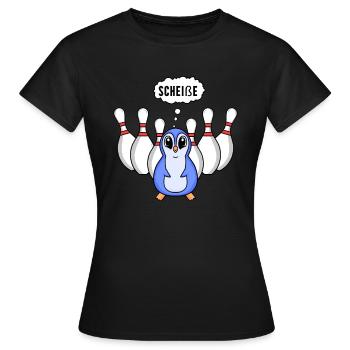 Kegel Pinguin Bowling - Frauen T-Shirt - Schwarz - Vorne - AI Model Female 172 dark (172cm)