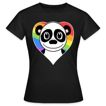 Homosexuell Regenbogen Panda LGBT - Frauen T-Shirt - Schwarz - Vorne - AI Model Female 172 dark (172cm)