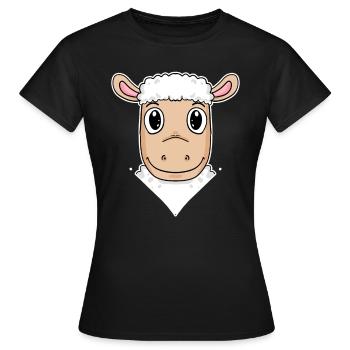 Sheep Illustration - Women's T-Shirt - black - Front - AI Model Female 172 dark (172cm)