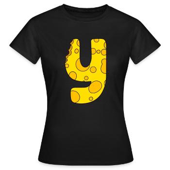 Lettre Y - T-shirt Femme - noir - Devant - AI Model Female 172 dark (172cm)