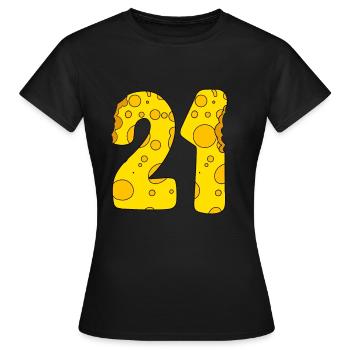 21 ans - 21e anniversaire - 1921 - T-shirt Femme - noir - Devant - AI Model Female 172 dark (172cm)