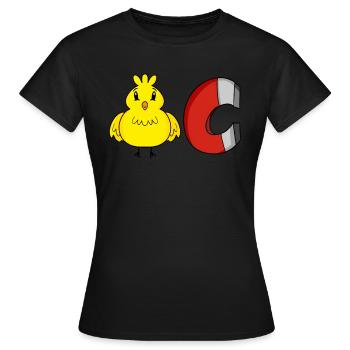 Küken Magnet - Frauen T-Shirt - Schwarz - Vorne - AI Model Female 172 dark (172cm)