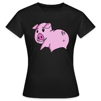 Schwein Arsch - Schwein Hintern - Frauen T-Shirt - Schwarz - Vorne - AI Model Female 172 dark (172cm)