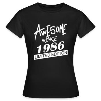 1986 - Born 1986 - Fantastic since 1986 - Women's T-Shirt - black - Front - AI Model Female 172 dark (172cm)
