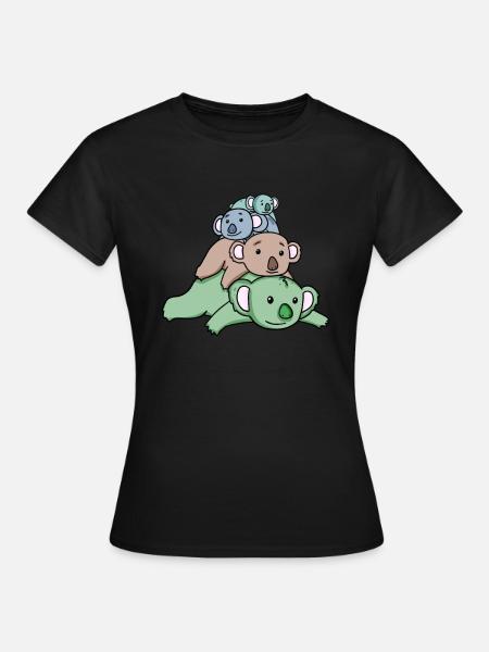 Niedliche Koalas - Frauen T-Shirt - Schwarz