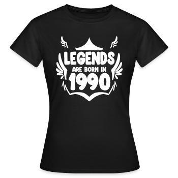 1990 - Jahrgang 1990 - Frauen T-Shirt - Schwarz - Vorne - AI Model Female 172 dark (172cm)