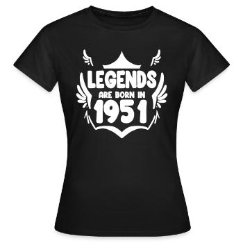 1951 - Jahrgang 1951 - Baujahr 1951 Geschenk - Frauen T-Shirt - Schwarz - Vorne - AI Model Female 172 dark (172cm)
