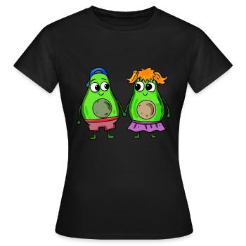 Avocado pair - Women's T-Shirt - black - Front - AI Model Female 172 dark (172cm)