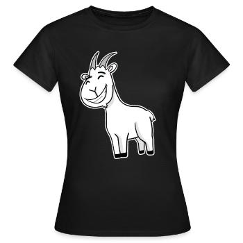 Chèvre Animal Heureux Heureux Heureux Rire - T-shirt Femme - noir - Devant - AI Model Female 172 dark (172cm)