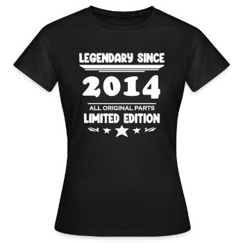 2014 - Jahrgang 2014 - Baujahr 2014 - Frauen T-Shirt - Schwarz - Vorne - AI Model Female 172 dark (172cm)