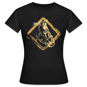 Horse Horses Gold - Women's T-Shirt - black - Front - AI Model Female 172 dark (172cm)