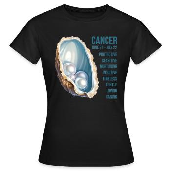 Zodiac Gemstones: Cancer, Pearl - Women's T-Shirt - black - Front - AI Model Female 172 dark (172cm)