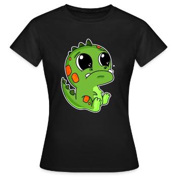 Dino Motiv Dinosaurier Baby Kleinkind - Frauen T-Shirt - Schwarz - Vorne - AI Model Female 172 dark (172cm)