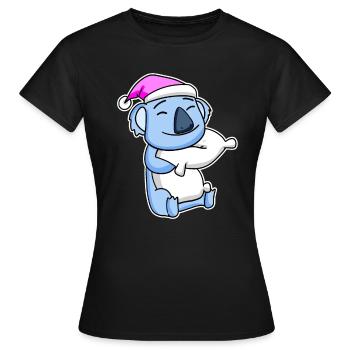 Koala Bear Tired Sleeping Sleeping Girl - Women's T-Shirt - black - Front - AI Model Female 172 dark (172cm)