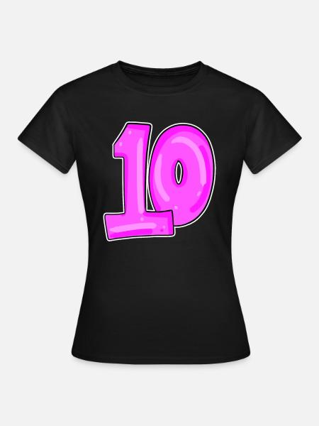10 rosa - Frauen T-Shirt - Schwarz