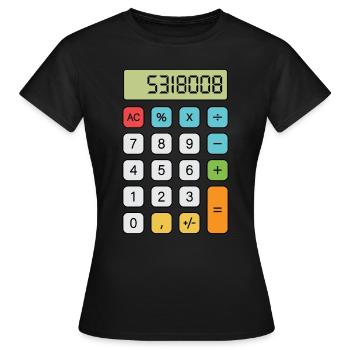 Calculatrice de Boobies - T-shirt Femme - noir - Devant - AI Model Female 172 dark (172cm)