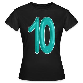 Dix numéros 10 - T-shirt Femme - noir - Devant - AI Model Female 172 dark (172cm)