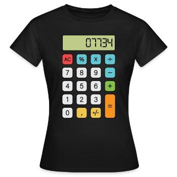 Bonjour Calculatrice - T-shirt Femme - noir - Devant - AI Model Female 172 dark (172cm)