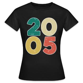 2005 - Année 2005 - Année 2005 - T-shirt Femme - noir - Devant - AI Model Female 172 dark (172cm)