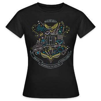 Harry Potter Hogwarts Elemente - Frauen T-Shirt - Schwarz - Vorne - AI Model Female 172 dark (172cm)
