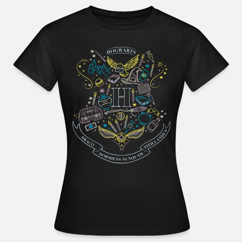 Harry Potter Hogwarts Elemente - Frauen T-Shirt - Schwarz