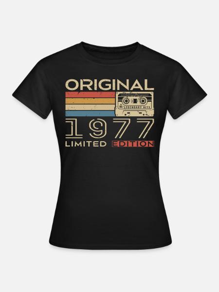 Cadeau Anniversaire 1977 Rétro 1977 - Vintage 1977 - T-shirt Femme - noir