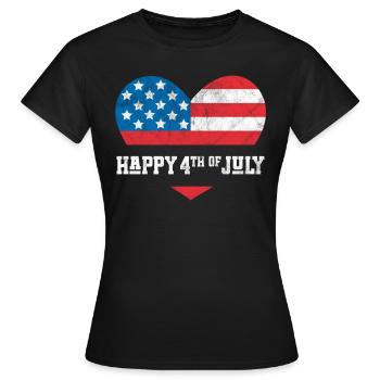 Joyeux 4 juillet - T-shirt Femme - noir - Devant - AI Model Female 172 dark (172cm)