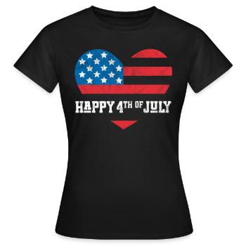 Joyeux 4 juillet - T-shirt Femme - noir - Devant - AI Model Female 172 dark (172cm)