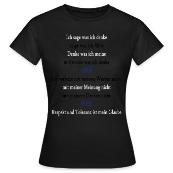 my words - Women's T-Shirt - black - Front - AI Model Female 172 dark (172cm)
