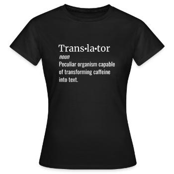 Traducteur Dictionnaire de traduction Définition - T-shirt Femme - noir - Devant - AI Model Female 172 dark (172cm)
