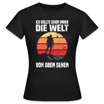 Bergsteiger Wanderer Bergsteigen - Frauen T-Shirt - Schwarz - Vorne - AI Model Female 172 dark (172cm)
