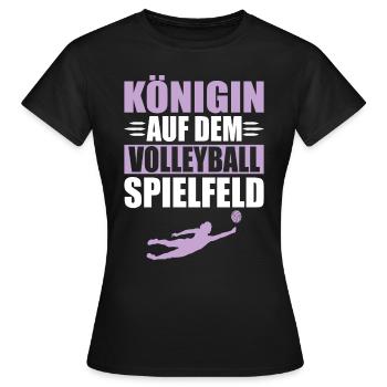 Königin Auf Dem Volleyball Spielfeld - Frauen T-Shirt - Schwarz - Vorne - AI Model Female 172 dark (172cm)