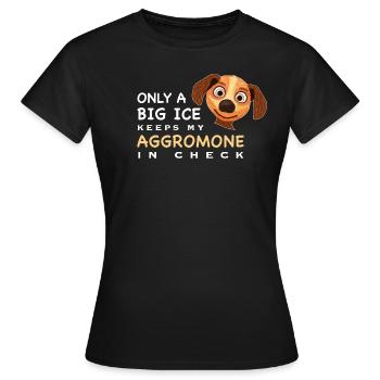 Drôle de dicton, la glace tient mon aggromon à distance - T-shirt Femme - noir - Devant - AI Model Female 172 dark (172cm)