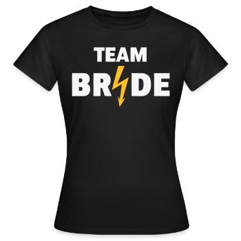 Team Bride Flash (Braut JGA Polterabend / 2C NEG) - Frauen T-Shirt - Schwarz - Vorne - AI Model Female 172 dark (172cm)