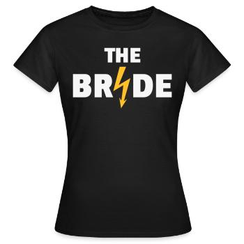 The Bride Flash (Braut JGA Polterabend / 2C NEG) - Frauen T-Shirt - Schwarz - Vorne - AI Model Female 172 dark (172cm)